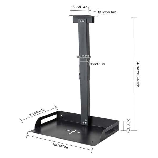Kattokiinnike projektorille, korkeussäädettävä 34-56 cm, kestävä alumiiniseos, kantavuus 14 kg