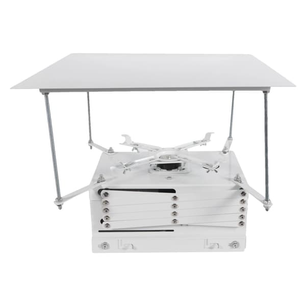 Fällbar osynlig lyftprojektor, 1 m lyfthöjd, 10 kg max belastning, fjärrkontroll,silver, 10 tum