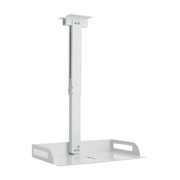 Projektor Loftmonteringsbeslag, Justerbar Længde 34-56 cm, Belastningskapacitet 14 kg, Bakke Størrelse 35x22 cm,Hvid