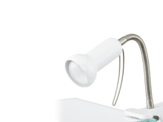 Eglo FABIO - Skrivebordslampe - 1 sokkel - klemmemonterbar - E14 - hvit, sølv