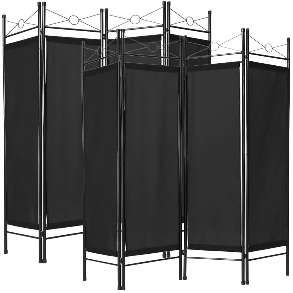 2 rumsavdelare vikskärm - svart