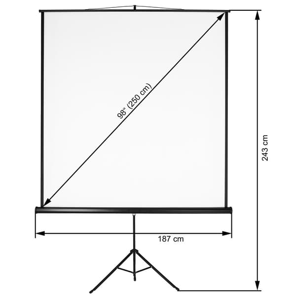 Projektorduk med stativ - 178 x 178 cm