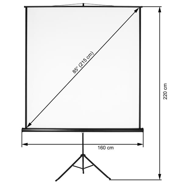 Projektorlærred på stativ - 152 x 152 cm