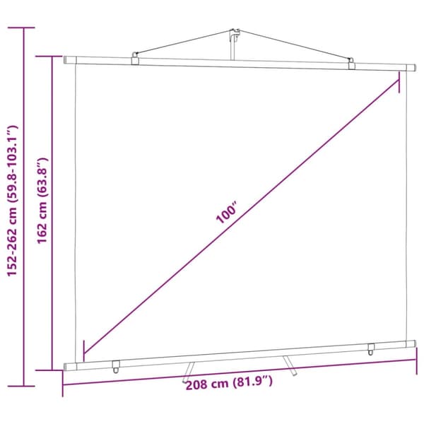 vidaXL projektorlærred med trefod 100" 4:3