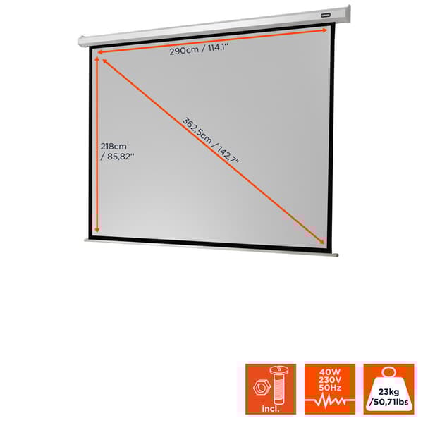 celexon motordriven projektorduk Economy 300 x 225 cm, 143"