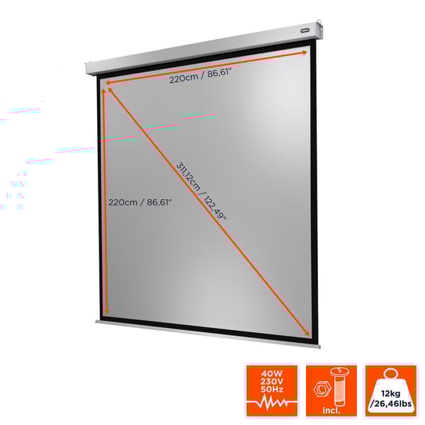 celexon motordriven projektorduk Professional Plus 220 x 220 cm