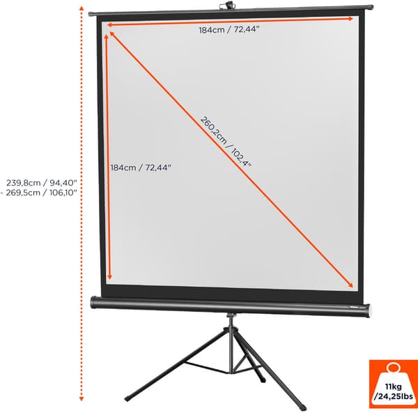 celexon stativbunden projektorduk Economy 184 x 184 cm