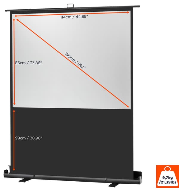 celexon ultramobil projektorduk Professional Plus 120 x 90 cm