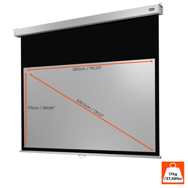 celexon manuell projektorduk Professional Plus 280 x 175 cm, 130"