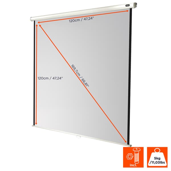 celexon manuell projektorduk Economy 120 x 120 cm, 67"