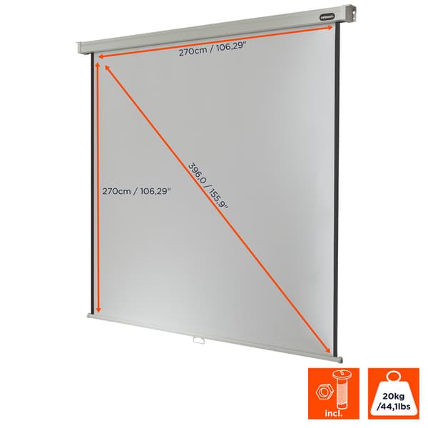 celexon manuell projektorduk Professional 280 x 280 cm, 150"