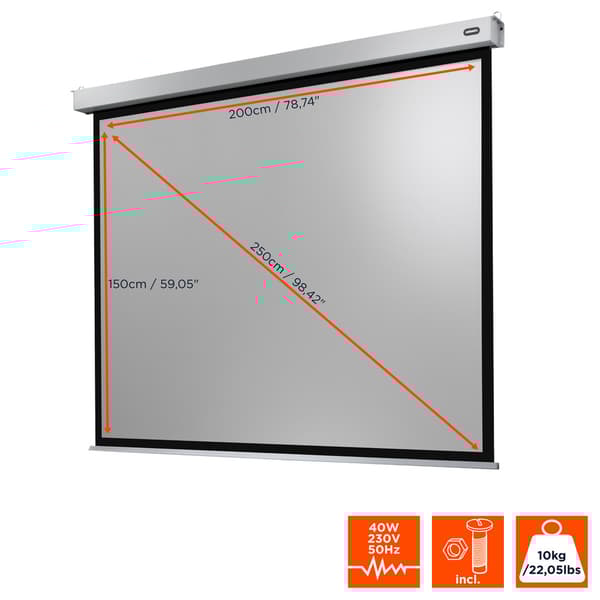 celexon projektorduk motordriven Professional Plus 200 x 150cm