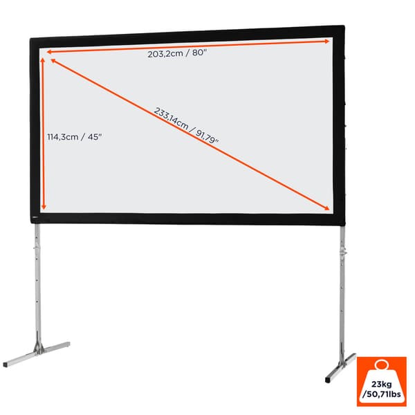 celexon ramspänd projektorduk Mobil Expert 203 x 114 cm, 92" - Frontprojektion
