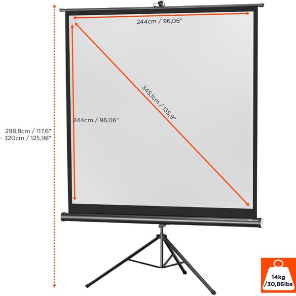 celexon stativ projektorduk Economy 244 x 244 cm, 136"