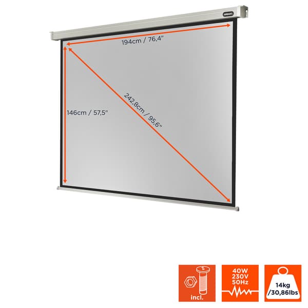 celexon motordriven projektorduk Professional 200 x 150 cm