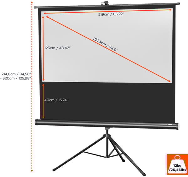 celexon stativ projektorduk Economy 219 x 123 cm, 99"