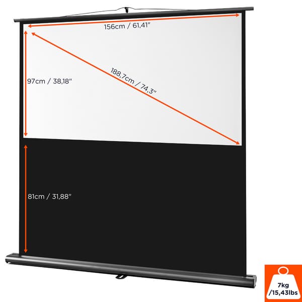 celexon ultramobil Professional projektorduk 160 x 100 cm