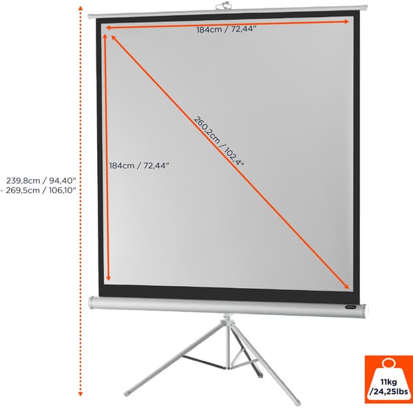 celexon stativbunden projektorduk Economy 184 x 184 cm - white