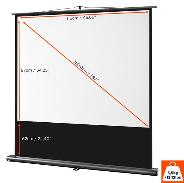 celexon ultramobil Professional projektorduk 120 x 90 cm