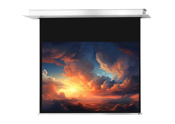 celexon motordriven takinfälld projektorduk Professional Plus 240 x 180 cm Svart, Vit