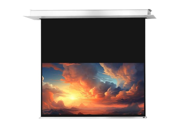 celexon motordriven takinfälld projektorduk Professional Plus 200 x 125 cm Svart, Vit