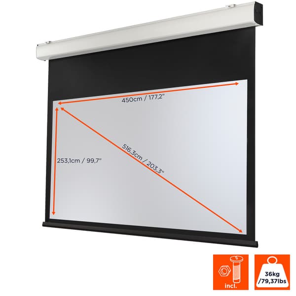 celexon filmduk motordriven Expert XL 223 tum 450 x 253 cm