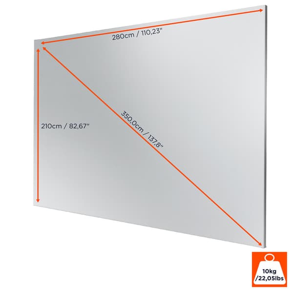 celexon projektorduk med ram, Expert PureWhite 280 x 210 cm