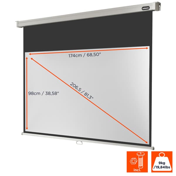 celexon manuell projektorduk Professional 180 x 102 cm, 79"