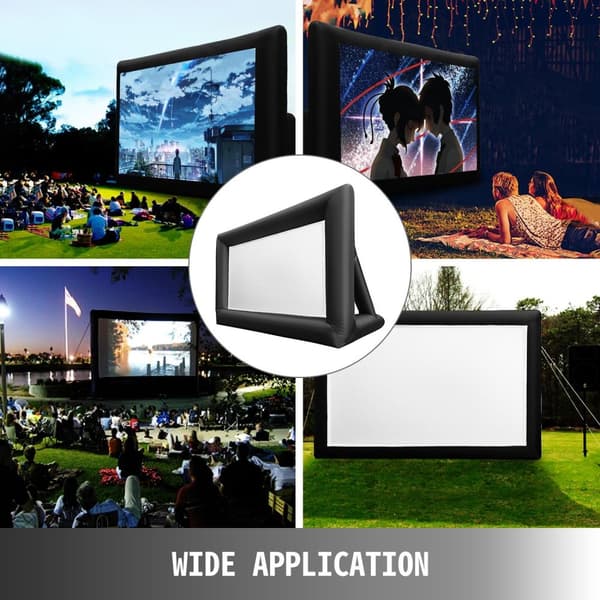 5Mx3M bärbar uppblåsbar filmskärm, 600DD oxfordduk, hög stabilitet, Fram- och bakprojektion, lätt att ställa in/rengöra
