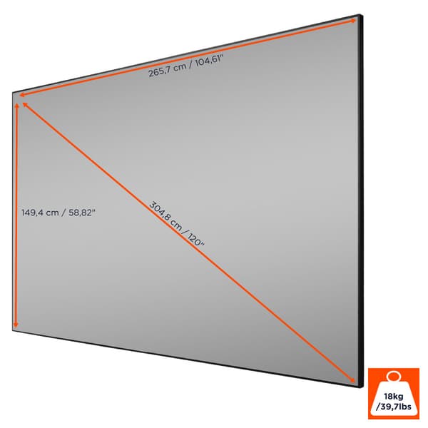 celexon CLR HomeCinema UST Ramprojektorduk med hög kontrast V2.0 120"