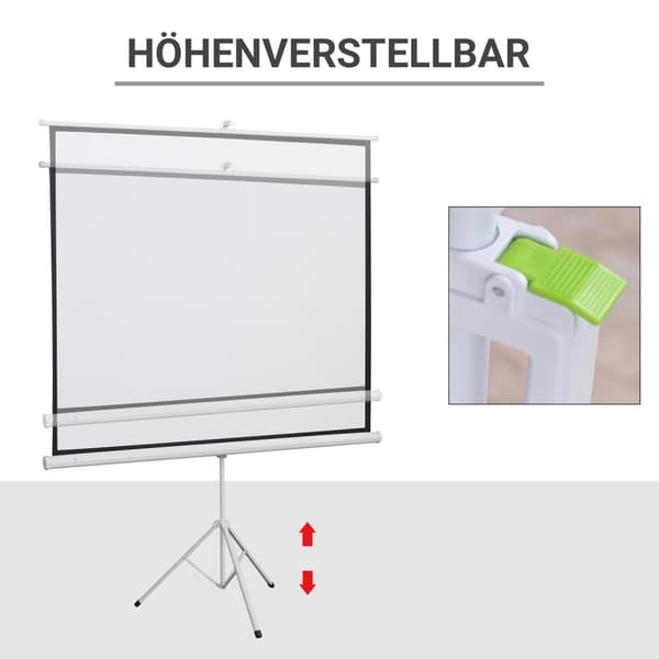 Rootz 4: 3 Projektionsskærm - Biografskærm - Præsentationsskærm - Holdbart stof - 171 cm x 131 cm