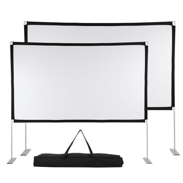 Bærbar Projektionsskærm, 4K HD Opløsning, Foldbart Design, Krølfrit Materiale