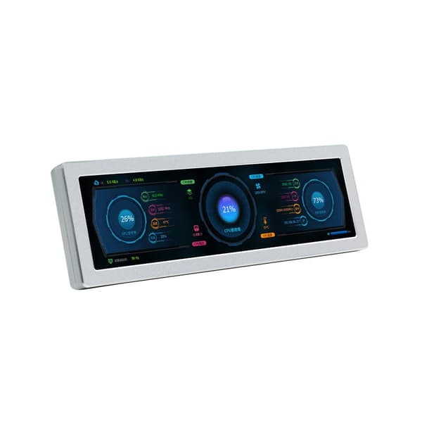 8,8 tommer 480×1920 HDMI IPS-sideskærm med hi-fi-højttalere