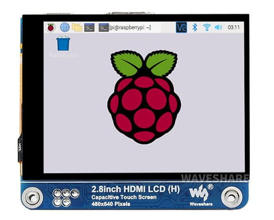 2,8" kapacitiv pekskärm LCD-skärm för Raspberry Pi 480x640 IPS