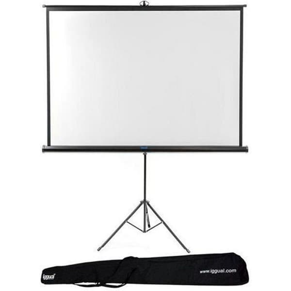 iggual Väggskärm 200 x 200 cm med stativ + väska Svart, Vit