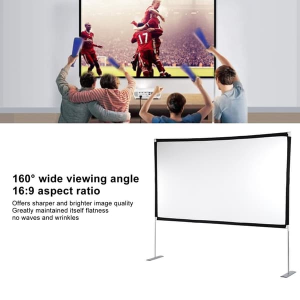 Bärbar Projektorskärm, 100/120 Tum, 4K HD-upplösning, Fällbar Design