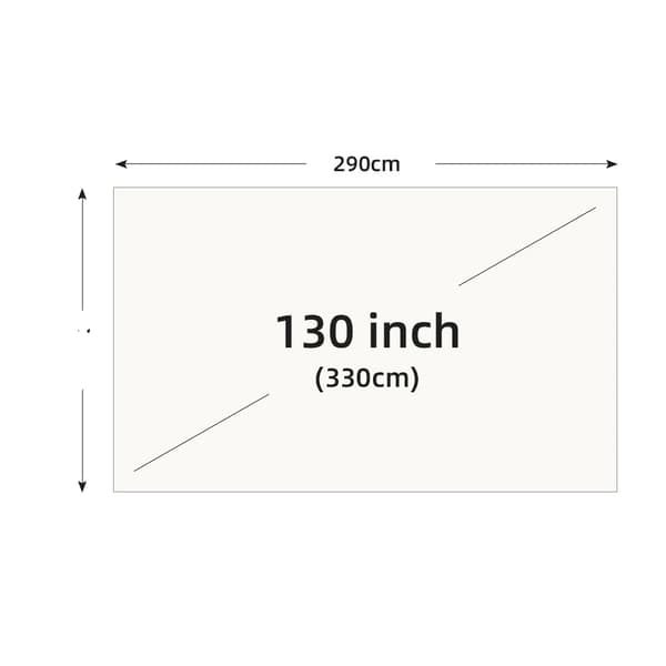 Projektorskærm 130 tommer, 4K-understøttelse, anti-lysreflekterende stof,130 tommer