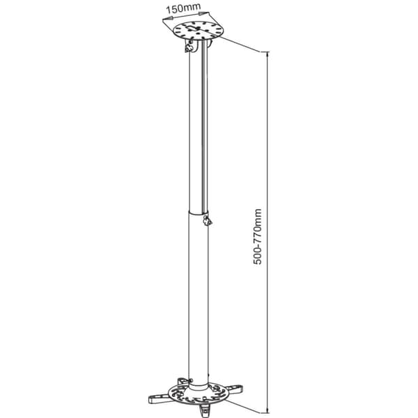 Manhattan 424851 Projektor-takfäste Tiltbar, Vridbar Golv-/ takavstånd (max.): 77 cm Silver