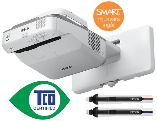 Epson EB-685Wi - LCD, 3500 ANSI, 28dB (Eco), 5,9kg, 1xVGA, 3xHDMI, 2xPen, inkl. väggfäste
