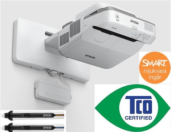 Epson EB-695Wi - LCD, 3500 ANSI, 28dB (Eco), 5,9kg, 1xVGA, 3xHDMI, 2xPen & Finger, inkl. väggfäste
