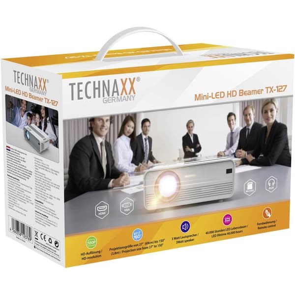 Technaxx Projektor TX-127 LCD 2000 ANSI-lumen 1280 x 720 WXGA