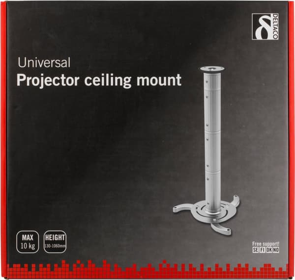 Ceiling mount for projector, max 10kg, silver