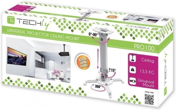 Techly Projector Ceiling Support Extension 380-580 mm Silver ICA-PM 18S