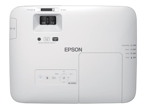 Epson EB-2250U - 3 LCD-projektor - 5000 lumen (hvit) - 5000 lumen (farge) - WUXGA (1920 x 1200) - 16:10 - 1080p - LAN - hvit