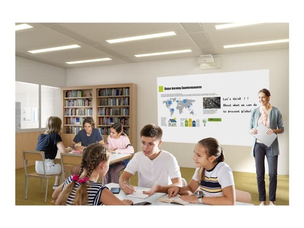 Epson EB-760W - 3 LCD-projektor - 4100 lumen (hvit) - 4100 lumen (farge) - 16:10 - ultrakortkast linse - 802.11a/b/g/n/ac trådløs / LAN/ Miracast - h