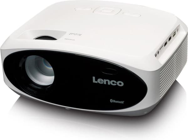 Lenco LPJ-900WH FullHD LCD-projektori HDMI USB ja SD (LPJ-900WH) musta, Valkoinen