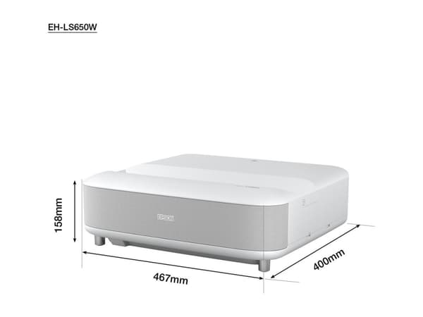 Epson EH-LS650W - 3 LCD-projektor - 3600 lumen (hvit) - 3600 lumen (farge) - 16:9 - 4K - ultrakortkast linse - 802.11ac trådløs - hvit - Android TV