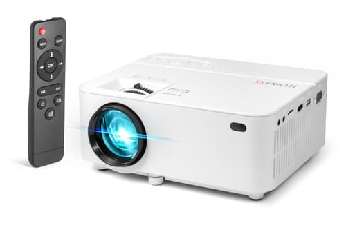 LED projector + Technaxx 50W remote control, built-in speaker (white) Hvit