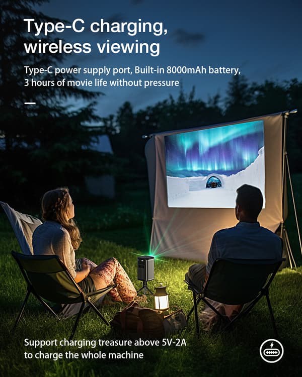 BW-VT2 ProMax DLP Miniprojektor WIFI6 Android TV Bluetooth 5.0 Autofokus Auto Keystone-korrigering Netflix YouTube Inbyggt batteri 3D-hemmabio utomhus