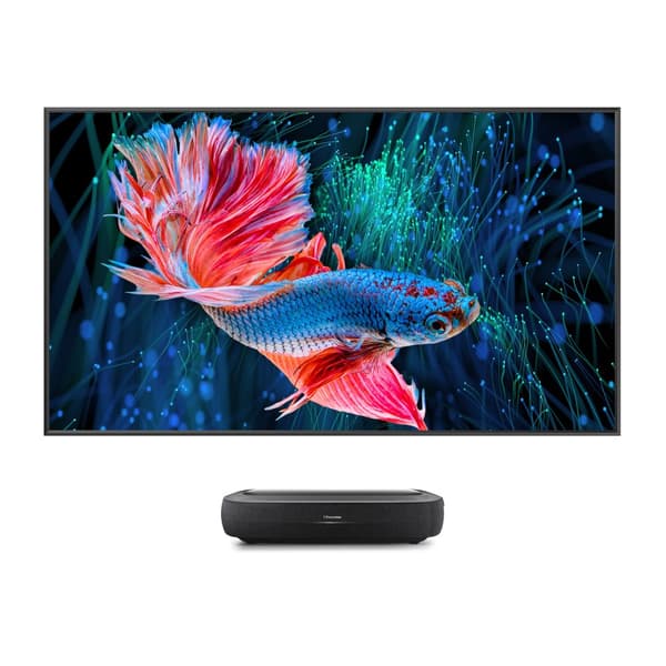 Hisense 100L9HD Trichroma Laser TV inkl. 120" ALR Fresnel dagsljusskärm
